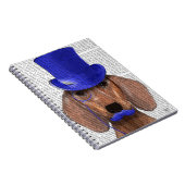 Dackel mit Blue Top Hat und Blue Mustache Notizblock (Rechte Seite)
