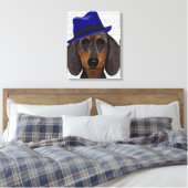 Dackel mit Blue Trilby Leinwanddruck (Insitu (Schlafzimmer))