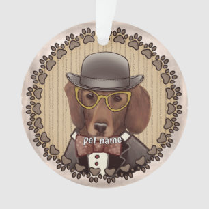 Dackel mit Brille Ornament