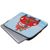 Dackel mit dem Weihnachtsmann im Auto Laptopschutzhülle (Vorne Knopf)
