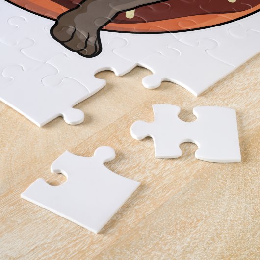 Dackel mit Donut Puzzle (Seite)