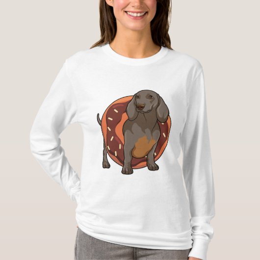 Dackel mit Donut T-Shirt (Vorderseite)