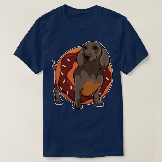 Dackel mit Donut T-Shirt (Design vorne)