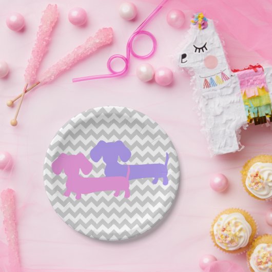 Dackel mit doppelter Dackel Party Pappteller (Party)