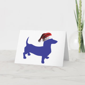 Dackel mit einem Hut aus dem Weihnachtsmann Karte