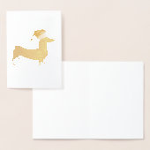 Dackel mit einem Santa Claus-Hut Folienkarte (Anzeige)