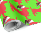Dackel mit einem Santa Claus-Hut Geschenkpapier (Rolleneckpunkt)