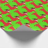 Dackel mit einem Santa Claus-Hut Geschenkpapier (Ecke)