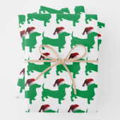 Dackel mit einem Santa Claus-Hut Geschenkpapier Set (Beispiel)