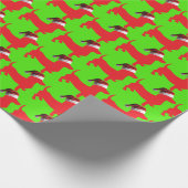 Dackel mit einem Weihnachtshut Geschenkpapier (Ecke)