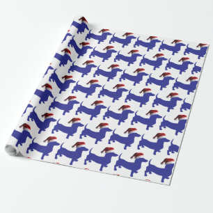 Dackel mit einem Weihnachtshut zu Weihnachten Geschenkpapier