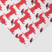 Dackel mit einem Weihnachtshut zu Weihnachten Seidenpapier (Detail)