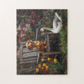 Dackel mit Gans im Garten Puzzle (Vertikal)