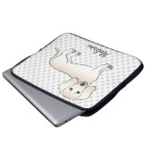 Dackel mit glatter Creme Laptopschutzhülle (Vorne Knopf)