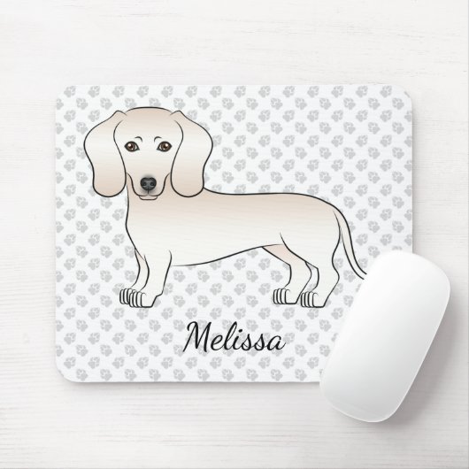 Dackel mit glatter Creme Mousepad (Mit Mouse)
