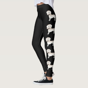 Dackel mit glatter Creme Niedliche Cartoon Hunde Leggings