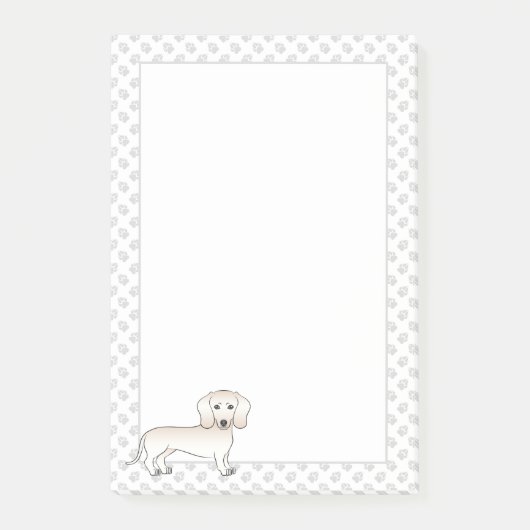 Dackel mit glatter Creme Post-it Klebezettel (Vorderseite)