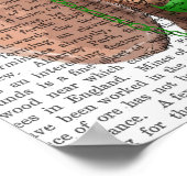 Dackel mit grünem Top-Hut und Mustache Poster (Ecke)