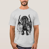 Dackel mit Katzen GIF T-Shirt (Vorderseite)