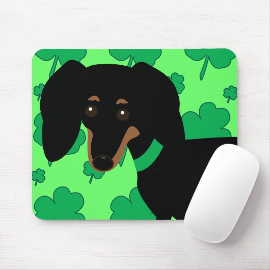 Dackel mit Kleeblättern Mousepad (Mit Mouse)