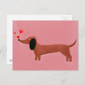 Dackel mit kleinen roten Herzen Postkarte (Vorne/Hinten)