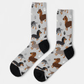 Dackel mit langen Haaren - Pattern Socken (Linkes Detail)