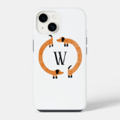 Dackel mit Monogramm iPhone Hülle (Rückseite)