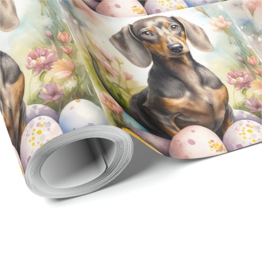 Dackel mit Ostereiern Geschenkpapier (Rolleneckpunkt)