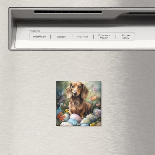 Dackel mit Ostereiern Magnet (In Situ (Geschirrspüler))