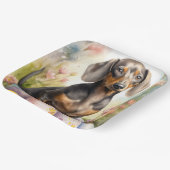 Dackel mit Ostereiern Pappteller (Gewinkelt)