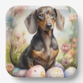 Dackel mit Ostereiern Pappteller (Vorderseite)