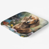 Dackel mit Ostereiern Pappteller (Gewinkelt)