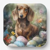 Dackel mit Ostereiern Pappteller (Vorderseite)