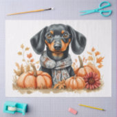 Dackel mit Pumpkins Decoupage Seidenpapier (Basteln)