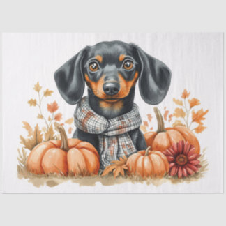Dackel mit Pumpkins Decoupage Seidenpapier