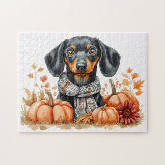 Dackel mit Pumpkins Puzzle