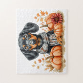 Dackel mit Pumpkins Puzzle (Vertikal)