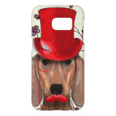 Dackel mit Red Top Hat Case-Mate Samsung Galaxy Hülle (Rückseite)