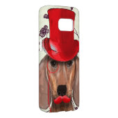 Dackel mit Red Top Hat Case-Mate Samsung Galaxy Hülle (Rückseite/rechts)