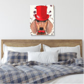 Dackel mit Red Top Hat Leinwanddruck (Insitu (Schlafzimmer))