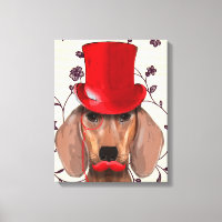 Dackel mit Red Top Hat