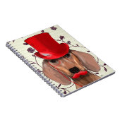 Dackel mit Red Top Hat Notizblock (Rechte Seite)