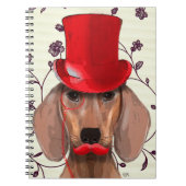 Dackel mit Red Top Hat Notizblock (Vorderseite)