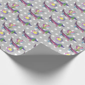 Dackel mit Regenbogen mit Blume Geschenkpapier (Ecke)