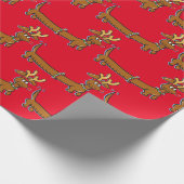 Dackel mit Reindeer Antlers Geschenkpapier (Ecke)