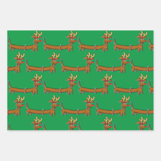 Dackel mit Reindeer Antlers zu Weihnachten Geschenkpapier Set