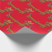 Dackel mit Rentierfäule Geschenkpapier (Ecke)