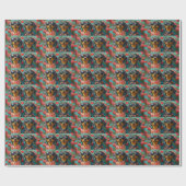 Dackel mit Rose des Herzens Valentinstag Geschenkpapier (Flach)