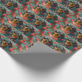 Dackel mit Rose des Herzens Valentinstag Geschenkpapier (Ecke)