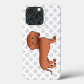 Dackel mit rotem, glattem Coat Niedlich Cartoon Do Case-Mate iPhone Hülle (Rückseite)